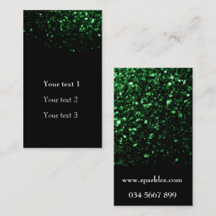 Glamour Dark Green Glitzer Glitzern schwarz Visitenkarte