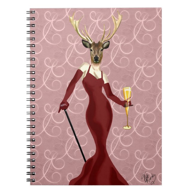 Glamour Deer in Marsala 2 Notizblock (Vorderseite)