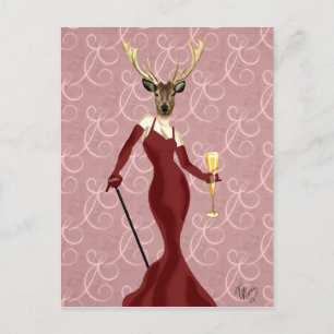 Glamour Deer in Marsala 2 Postkarte