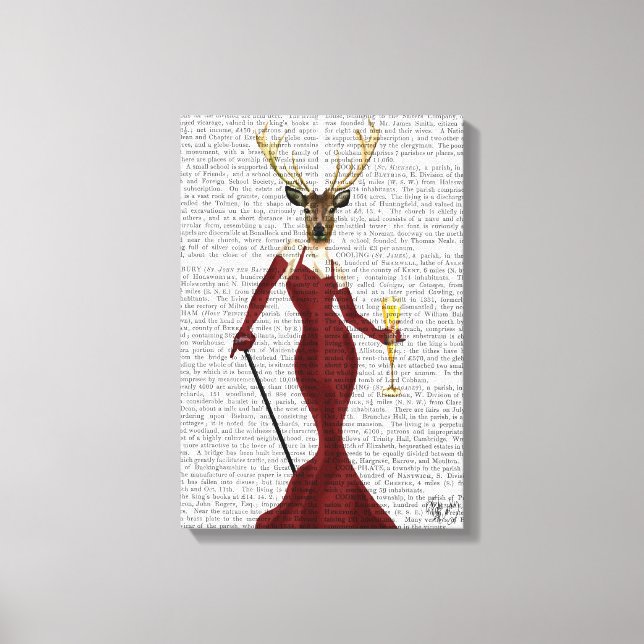 Glamour Deer in Marsala Leinwanddruck (Vorderseite)