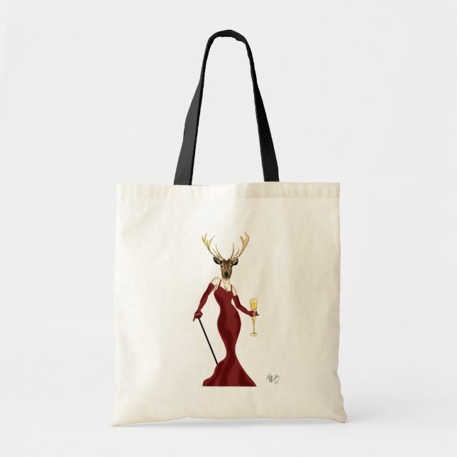 Glamour Deer in Marsala Tragetasche (Vorne)