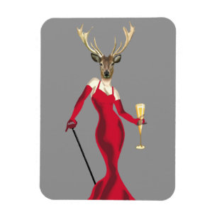 Glamour Deer in Red Magnet