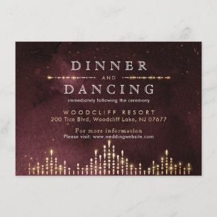 Glamour Deko Burgundy Vintage Wedding Empfang Begleitkarte