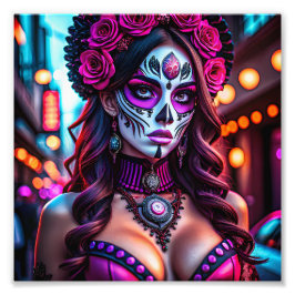 Glamour Día de los Muertos Catrina Portrait mit Fotodruck