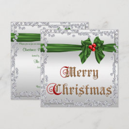 Glamour Diamonds & Silky Sash Bow Weihnachten Einladung