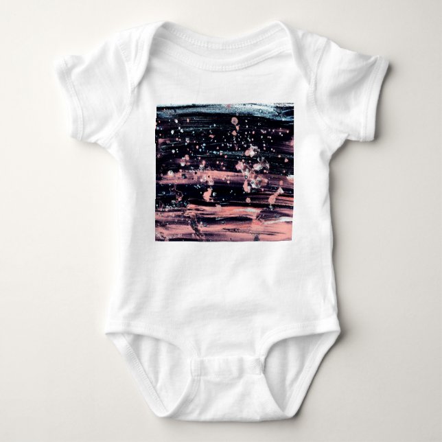 Glamour Dunkelgrau Pink Spotlight Baby Strampler (Vorderseite)