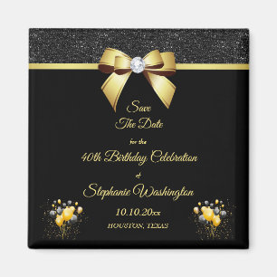 Glamour Elegance Geburtstag Save the Date Magnet
