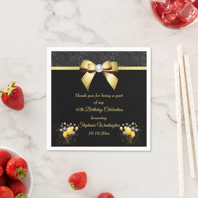 Glamour Elegant Geburtstag Serviette (Beispiel)