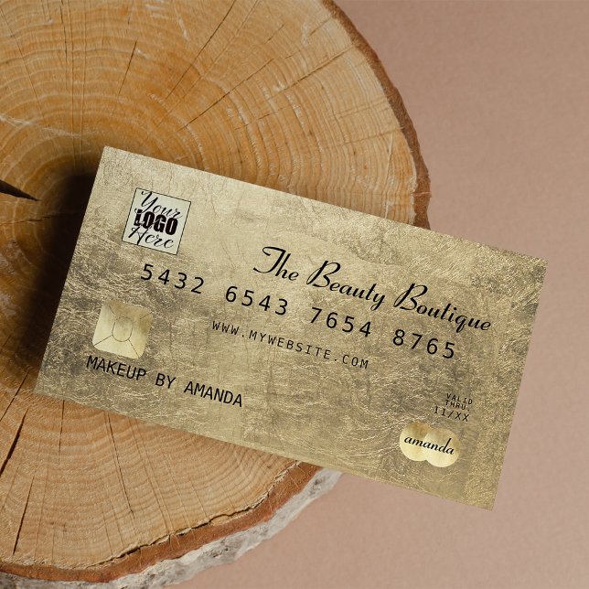 Glamour Elegantes Black Gold Luxury Credit Card Lo Visitenkarte (Glamor Elegant Black Gold Luxury Credit Card Logo)