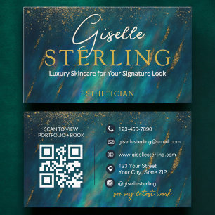 Glamour-Esthetikerin-Opalstein-QR-Code Visitenkarte