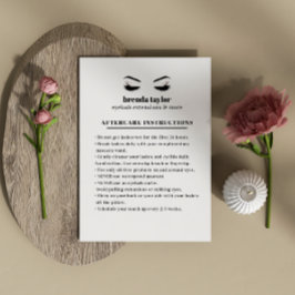 Glamour Eyelash Browbar Aftercare Instructions Visitenkarte