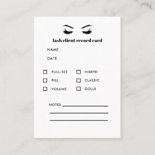 Glamour Eyelash Extension Client Consultation Visitenkarte
