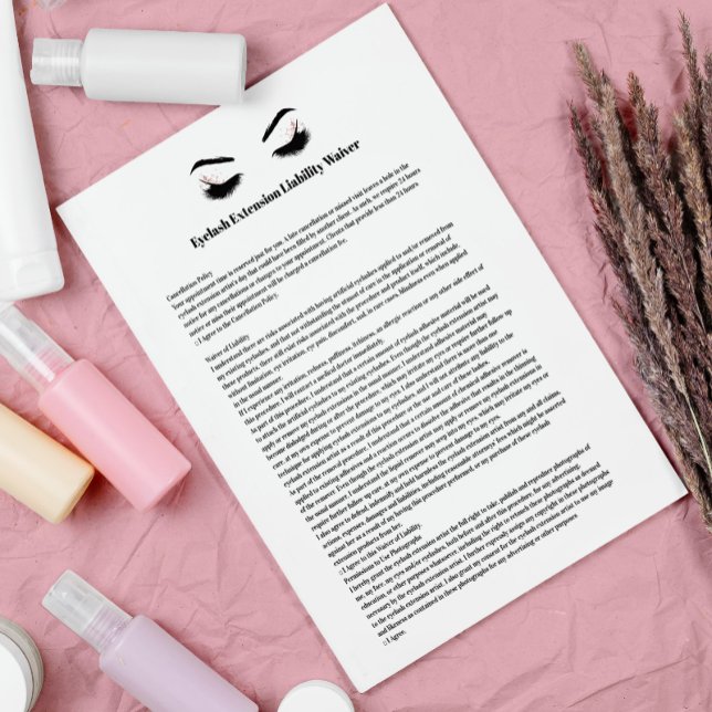 Glamour EYELASH EXTENTENSION Haftungsausschlussfor Flyer (Von Creator hochgeladen)