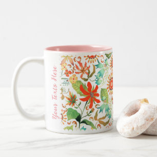 Glamour Floral White Zwei-Tone-Kaffee-Tasse Zweifarbige Tasse