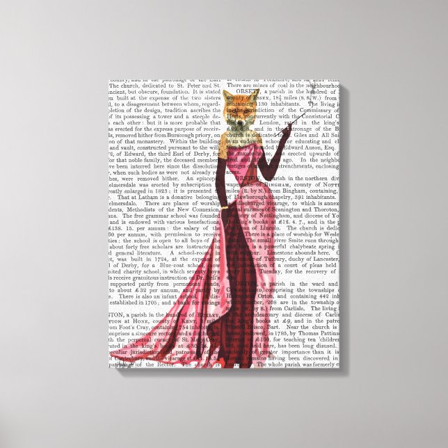 Glamour Fox in Rosa Leinwanddruck (Vorderseite)