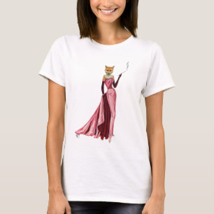Glamour Fox in Rosa T-Shirt