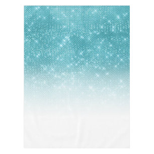 Glamour Funkelnd Aqua Blue Glitzer Sequin Ombre Tischdecke