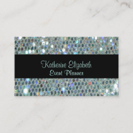 Glamour Funkelnd Glittery Glitzy Silver Bling Visitenkarte