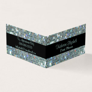 Glamour Funkelnd Glittery Glitzy Silver Bling Visitenkarten