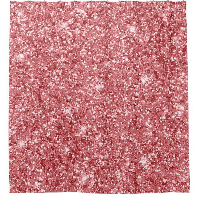 Glamour Funkelnd Pink Glitzer Duschvorhang (Vorderseite)