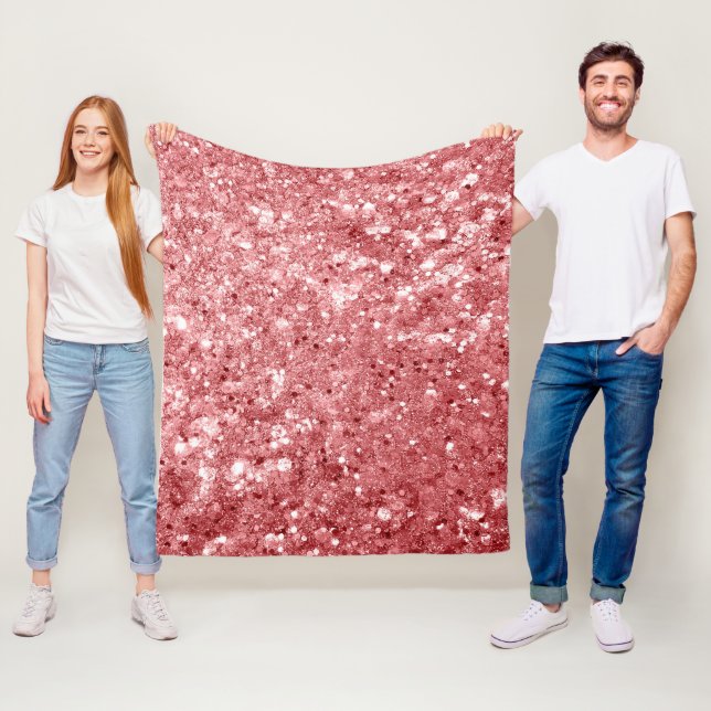 Glamour Funkelnd Pink Glitzer Fleecedecke (Beispiel)