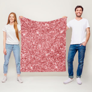 Glamour Funkelnd Pink Glitzer Fleecedecke