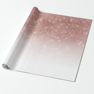 Glamour Funkelnd Rose Gold Glitzer Sequin Ombre Geschenkpapier