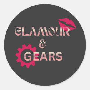 Glamour & Gears Femininer Mechaniker-Humor Runder Aufkleber