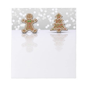 Glamour Gingerbread Man and Tree - Notepad Notizblock