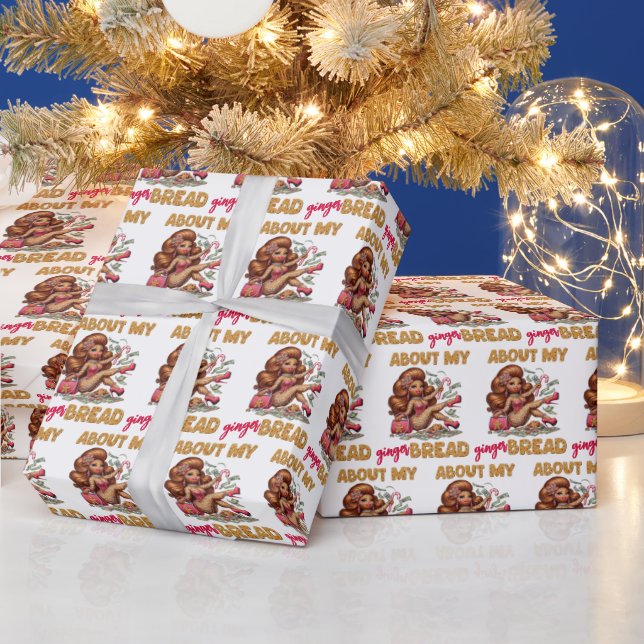 Glamour Gingerbrei Frau Funny Christmas Geschenkpapier (Feiertage)