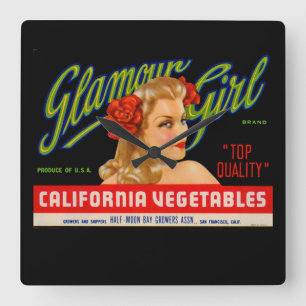 Glamour Girl Quadratische Wanduhr