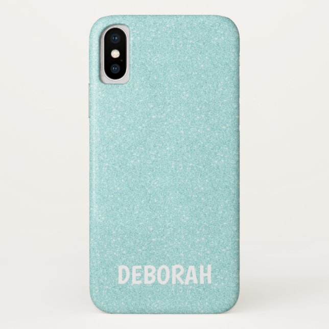 Glamour Glitzer Aquamarine| Girly Lady Boss Case-Mate iPhone Hülle (Rückseite)