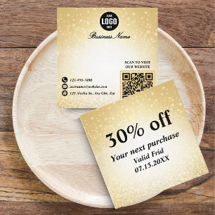 Glamour Glitzer Gold QR Code Treueabatt Rabattkarte