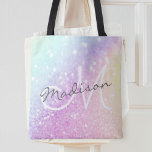 Glamour Glitzer Holograph Mit Monogramm Hübsch<br><div class="desc">Dieses farbenfrohe Glitzer-Muster aus beigefarbenen Imitaten lässt sich einfach mit Ihrem individuelle Name und/oder Monogramm personalisieren.</div>
