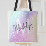 Glamour Glitzer Holograph Mit Monogramm Hübsch<br><div class="desc">Dieses farbenfrohe,  bunt gestylte Glitzer-Muster lässt sich einfach mit Ihrem individuelle Name und/oder Monogramm personalisieren.</div>