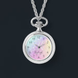 Glamour Glitzer Holograph Mit Monogramm Hübsch Armbanduhr<br><div class="desc">Dieses farbenfrohe,  bunt gestylte Glitzer-Muster lässt sich einfach mit Ihrem individuelle Name und/oder Monogramm personalisieren.</div>
