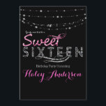 Glamour Glitzer Lights SWEET 16 Party Pink Black Einladung<br><div class="desc">Glamour Glitzer Lights SWEET 16 Party Pink Black Einladung.</div>