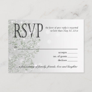 Glamour Glitzer Luxe Ombre UAWG Silbereis RSVP Karte