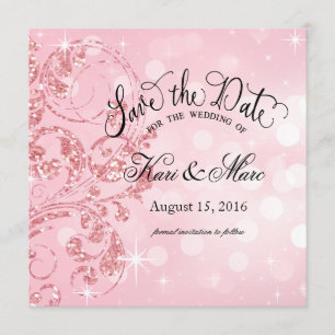 Glamour Glitzer Luxe Save the Date eisrosa