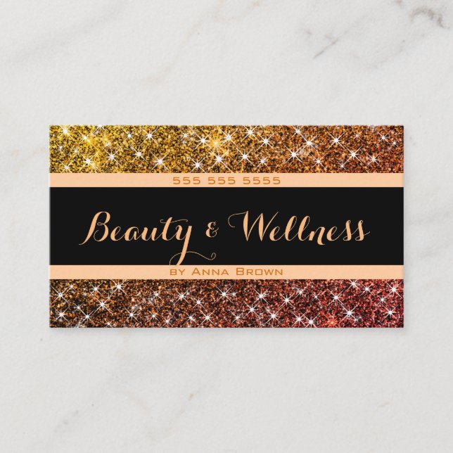 Glamour Glitzer Sparkle Fashion Beauty Wellness Visitenkarte (Vorderseite)