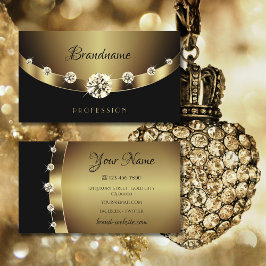 Glamour Gold Black mit Diamonds Beruflich Visitenkarte