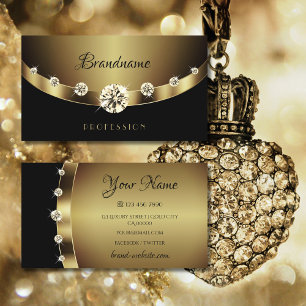 Glamour Gold Black mit Diamonds Beruflich Visitenkarte