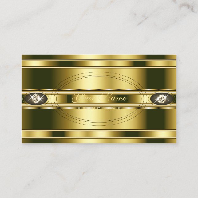 Glamour Gold Effect mit trendigen Imitaten Rhinest Visitenkarte (Vorderseite)