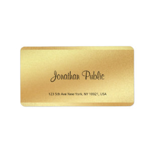 Glamour Gold Einfache Moderne Elegante Handschrift Adressaufkleber