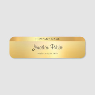 Glamour Gold Elegante Handschrift Name Template Namensschild