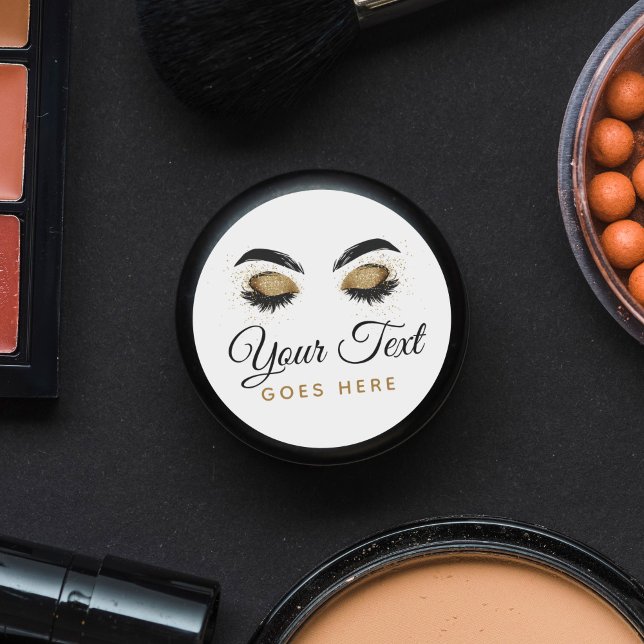 Glamour Gold Eye Lashes Makeup Artist Beauty Bar Runder Aufkleber (Von Creator hochgeladen)