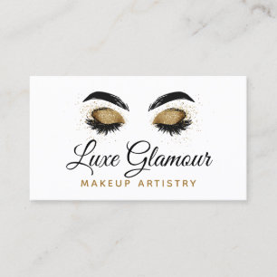Glamour Gold Eye Lashes Makeup Artist Beauty Bar Visitenkarte