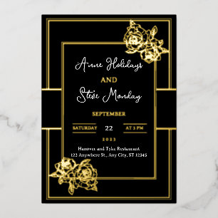 Glamour Gold Foil Wedding Card Folieneinladung