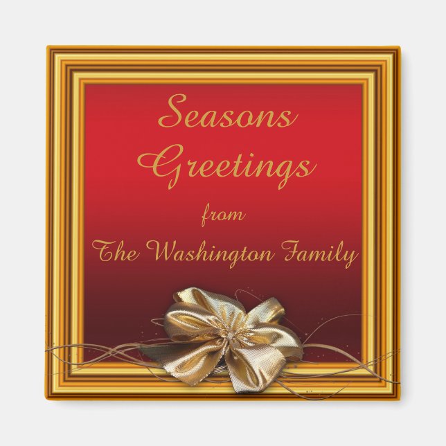 Glamour Gold Frame & Imitate Weihnachten Magnet (Vorne)