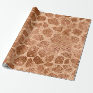 Glamour Gold Funkelnd Glitzer Sequins Giraffe Geschenkpapier